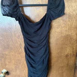 Princess Polly Black Ruched Mini Dress